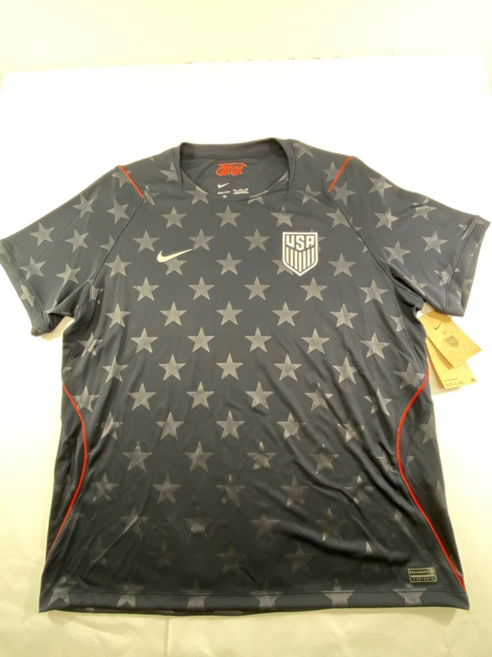 Nike USA Men’s Size 2XL Dri-Fit Performance Jersey Black With Charcoal Stars NWT - Picture 2 of 16